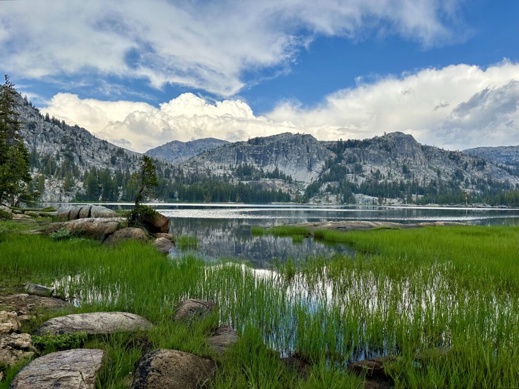 Smedberg Lake at mile 969 of the PCT along the Benson Lake Loop in the Sierra Nevada Mountains